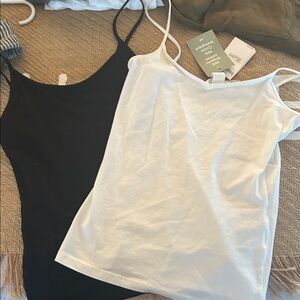 NWT H&M Women's Black and White organic cotton/elastine Camisole Tops